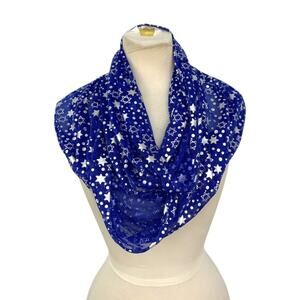 Collection 18 Blue Silver Hanukkah Star Infinity Scarf NWOT